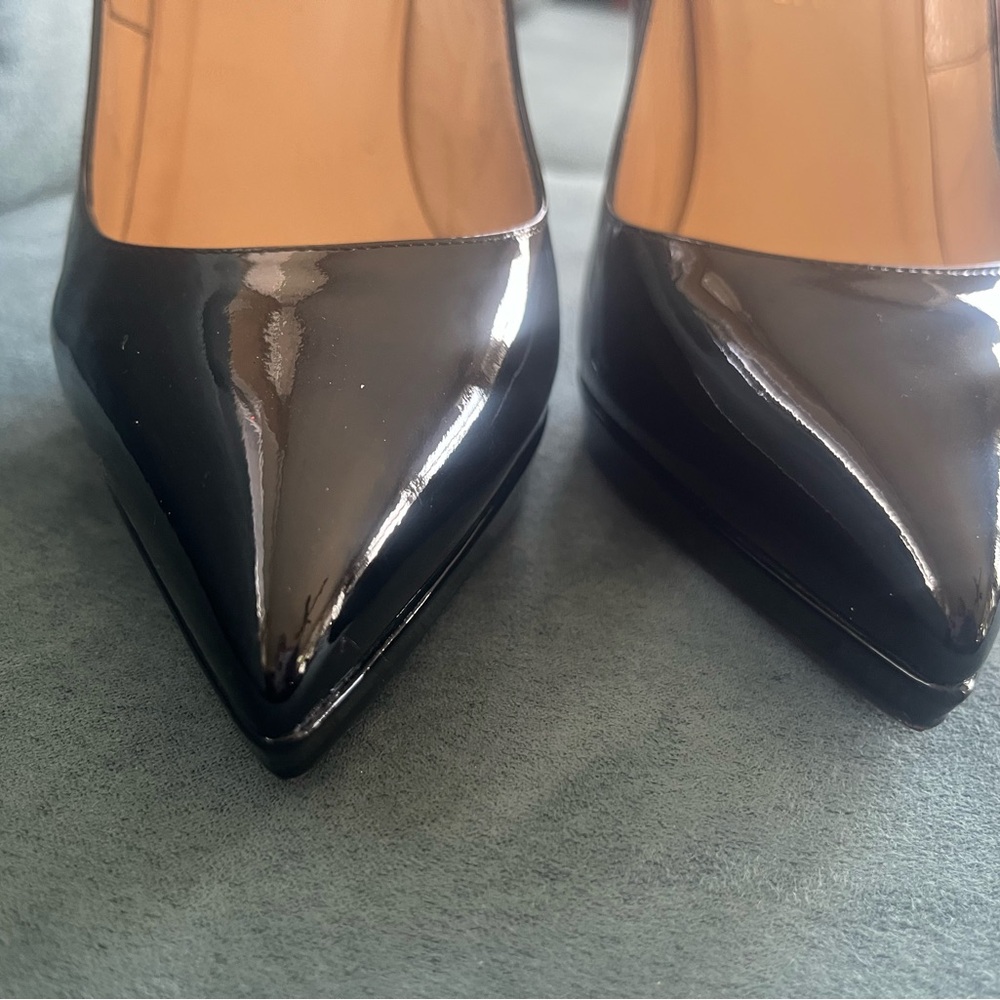 Christian Louboutin Black Patent Pigalle Plato 120 Calf Pumps